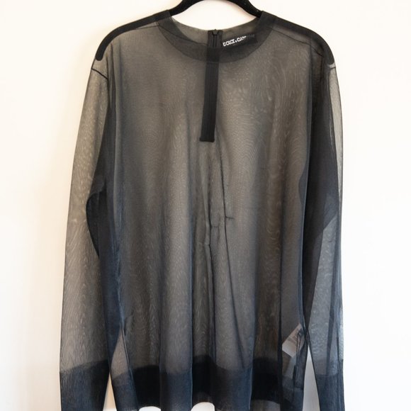 Dolce & Gabbana Sheer Black Pullover Top - Picture 3 of 10